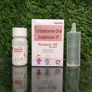 Cefpodoxime proxetil 50 mg ip per 5 ml (anitbacterial) with sterile water