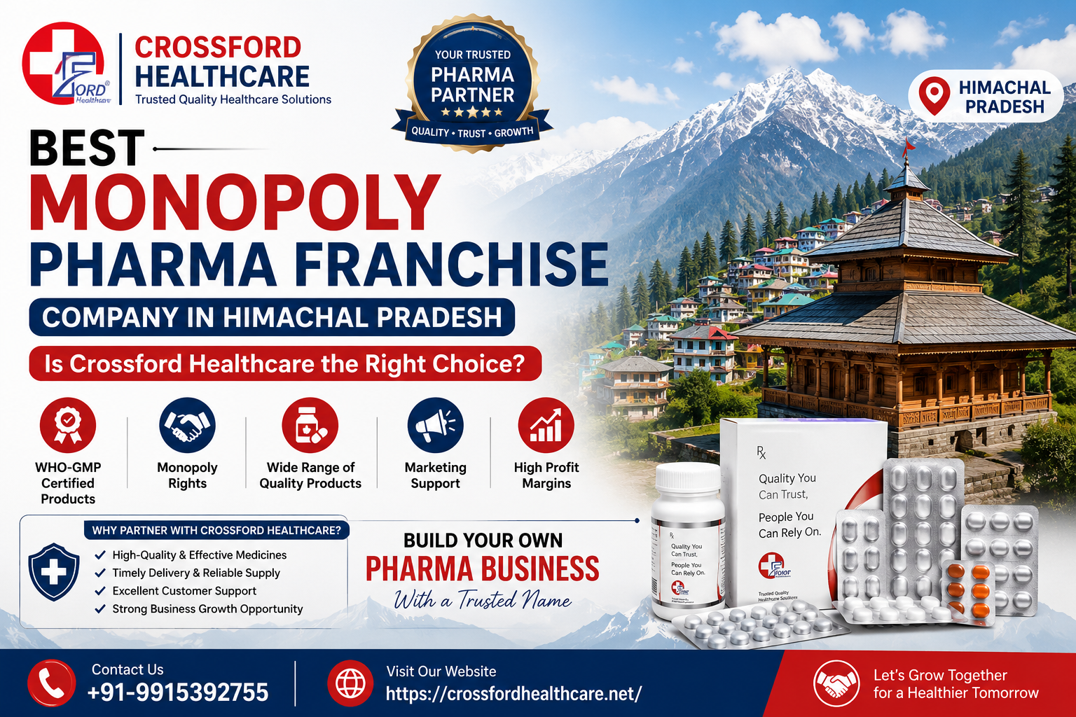 Best Monopoly Pharma Franchise Company in Himachal Pradesh Is Crossford Healthcare