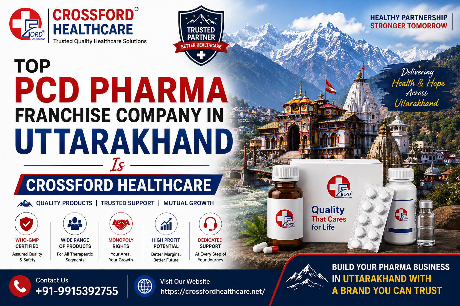 Top PCD Pharma Franchise Company in Uttarakhand Is Crossford Healthcare