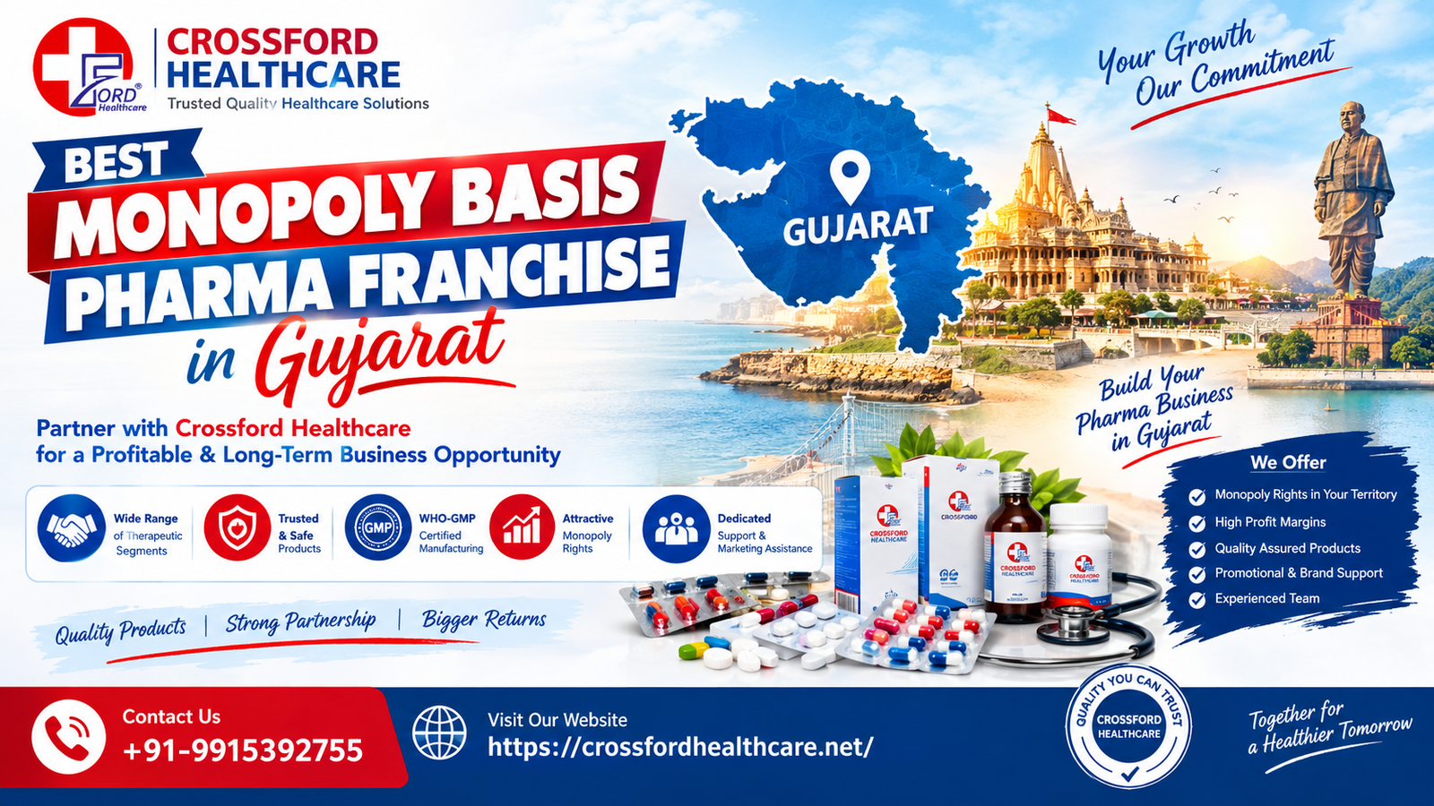 Best Monopoly Basis Pharma Franchise in Gujarat Is Crossford Healthcare