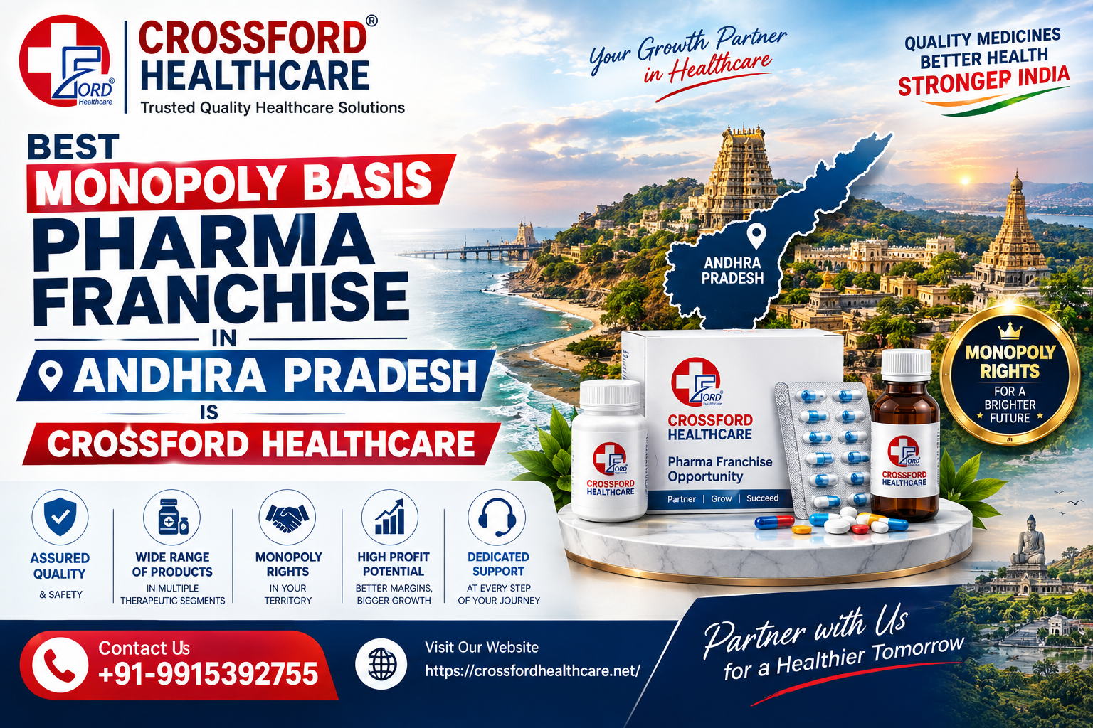 Best Monopoly Basis Pharma Franchise in Andhra Pradesh is Crossford Healthcare