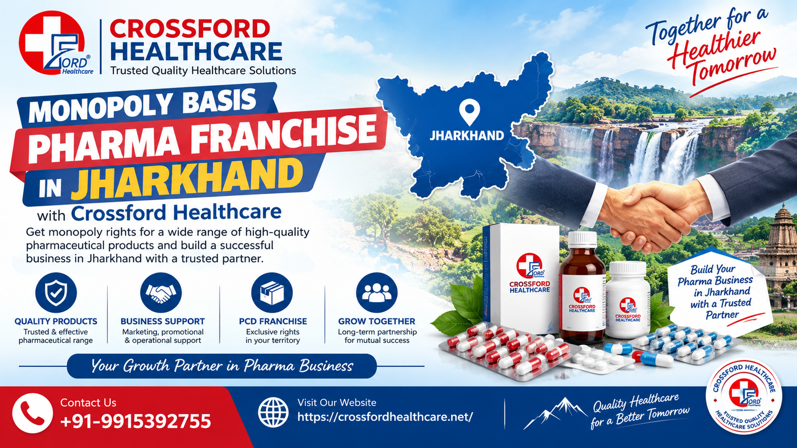 Monopoly Basis Pharma Franchise in Jharkhand is Crossford Healthcare